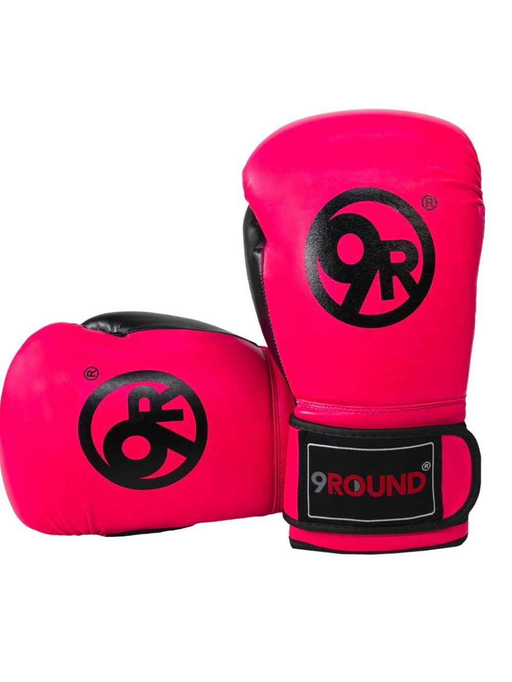 Boxing/Kickboxing gloves in hot pink and black color.